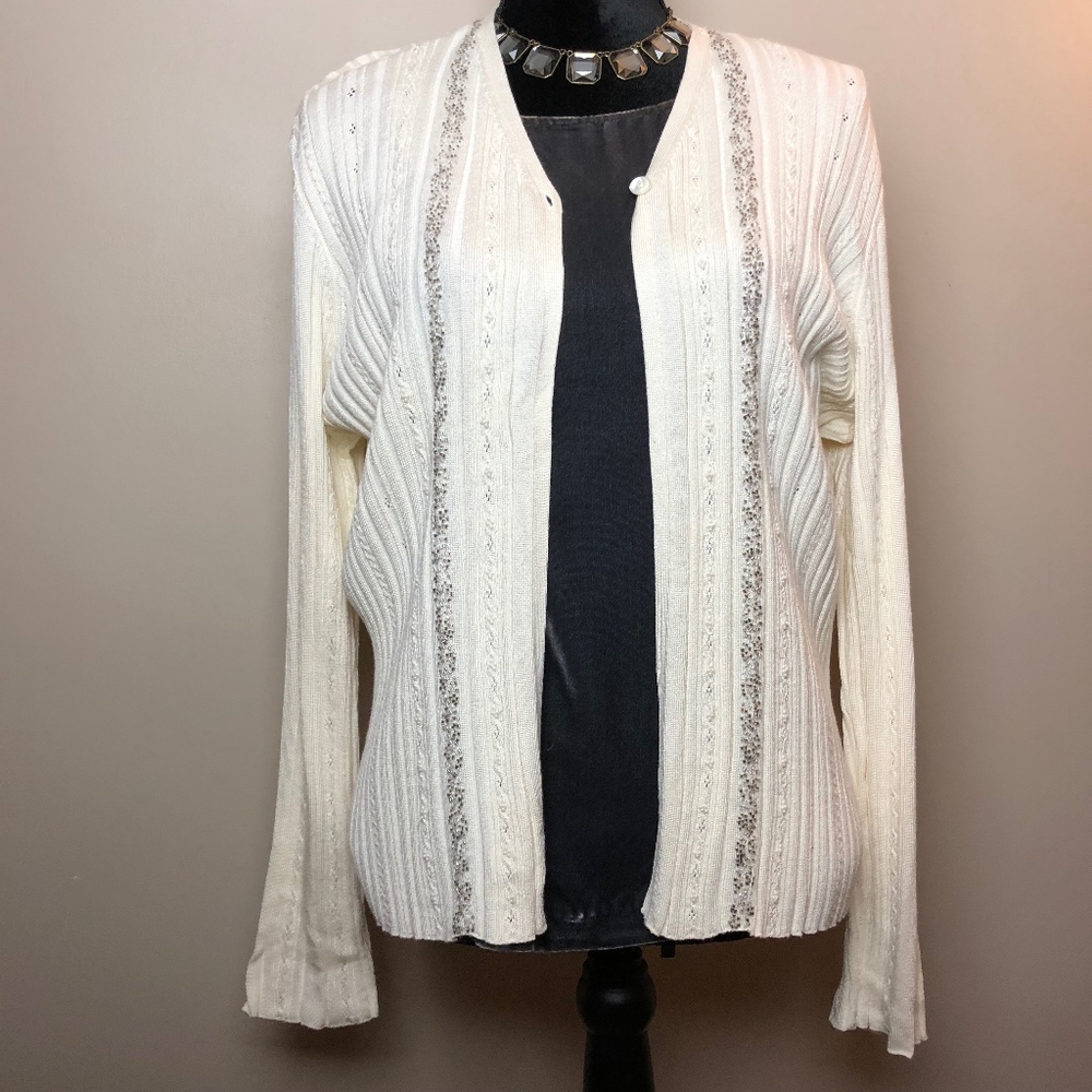 Jones New York Cream Cardigan XL